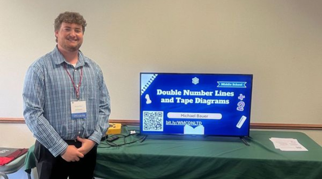 Michael’s presentation included using double number lines and tape diagrams to teach concepts in ratios & proportions to middle school students
