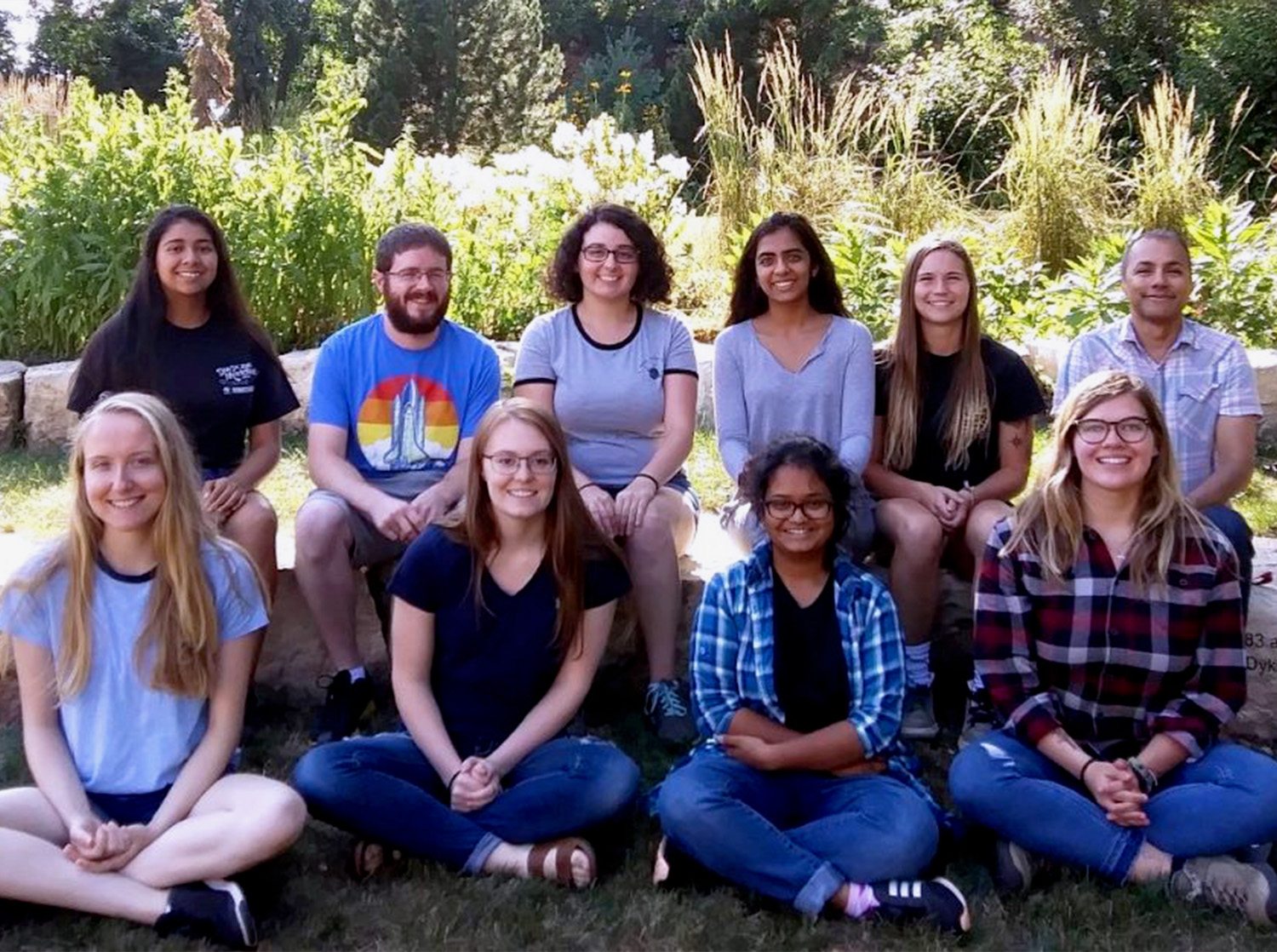 A group of students pose during their internship
