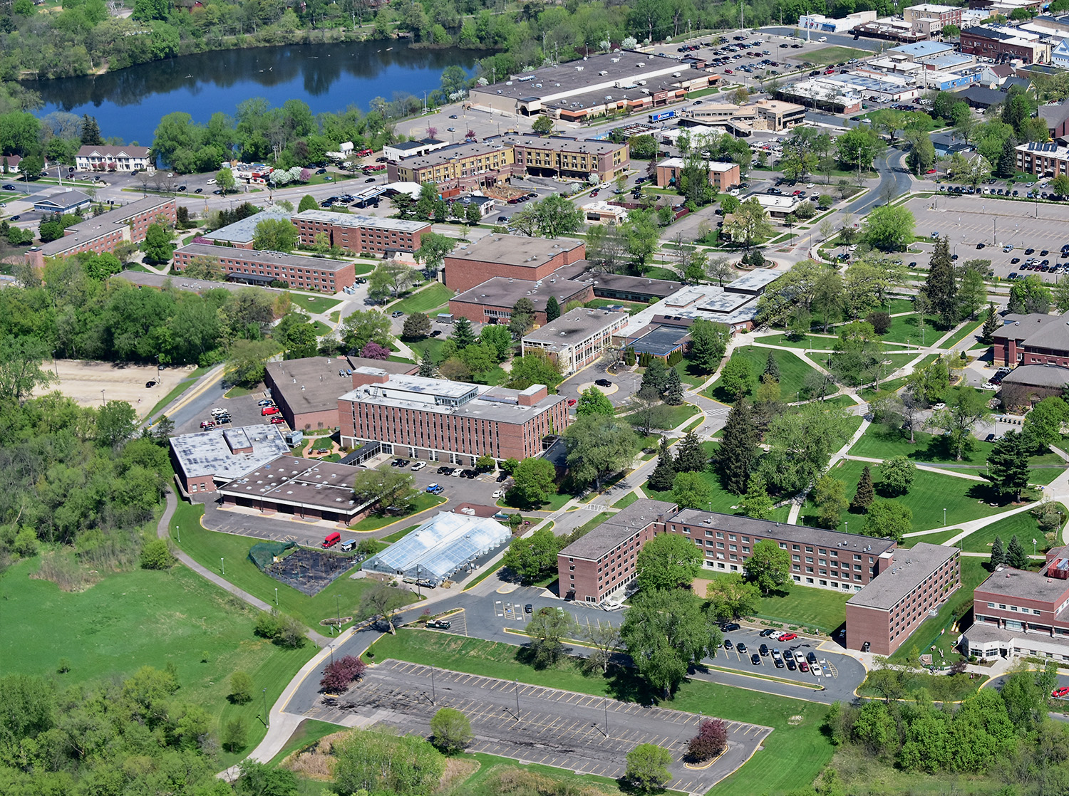 Aerial view of west campus residence halls