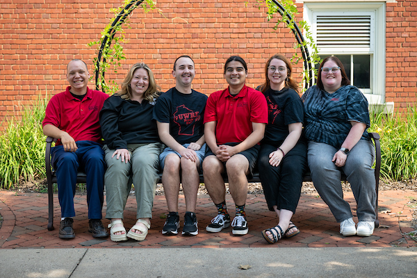 A group photo of Residence Life Staff in front of North Hall