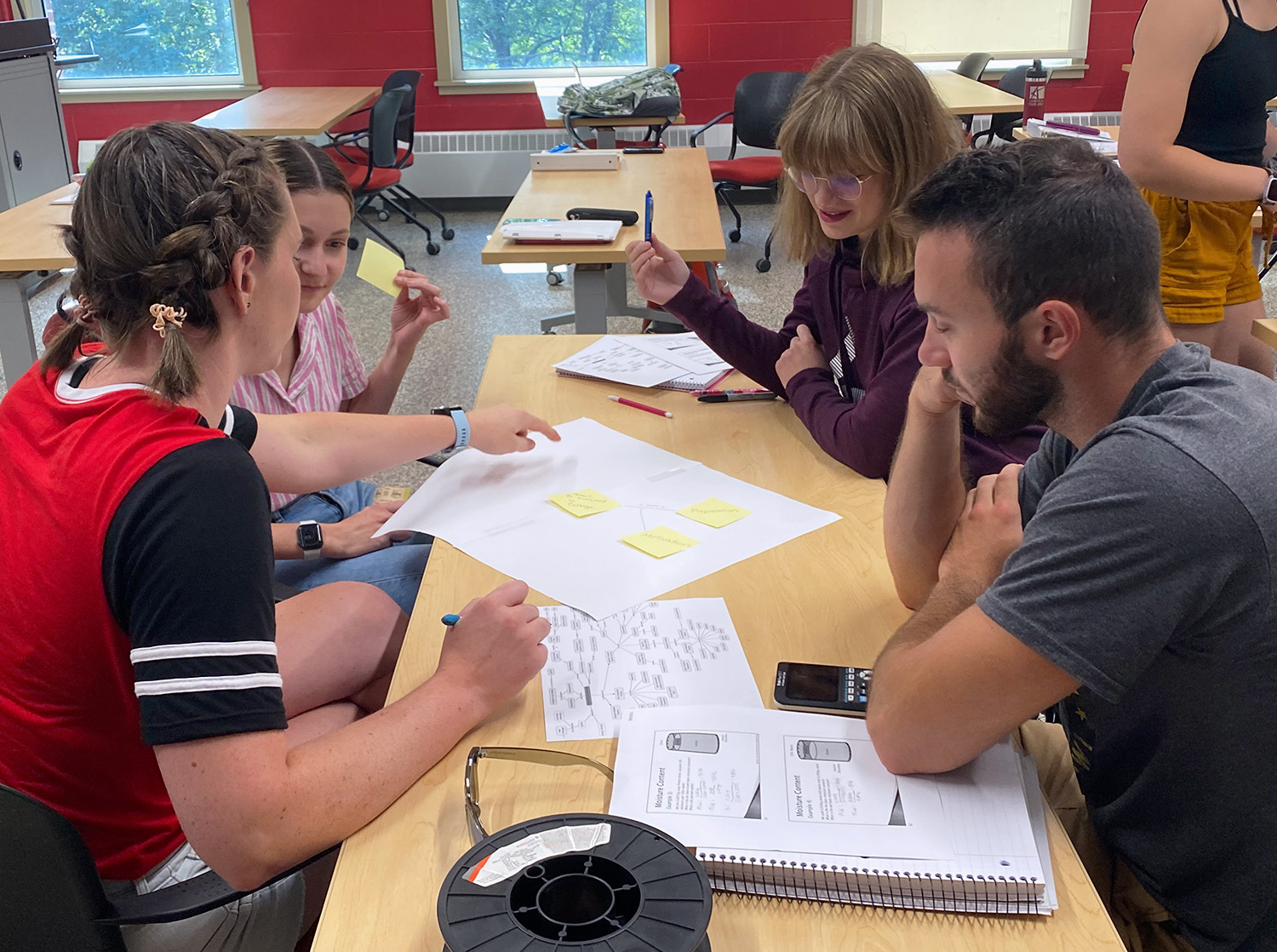 A group of engineering and technology students complete a Food Process Mapping exercise