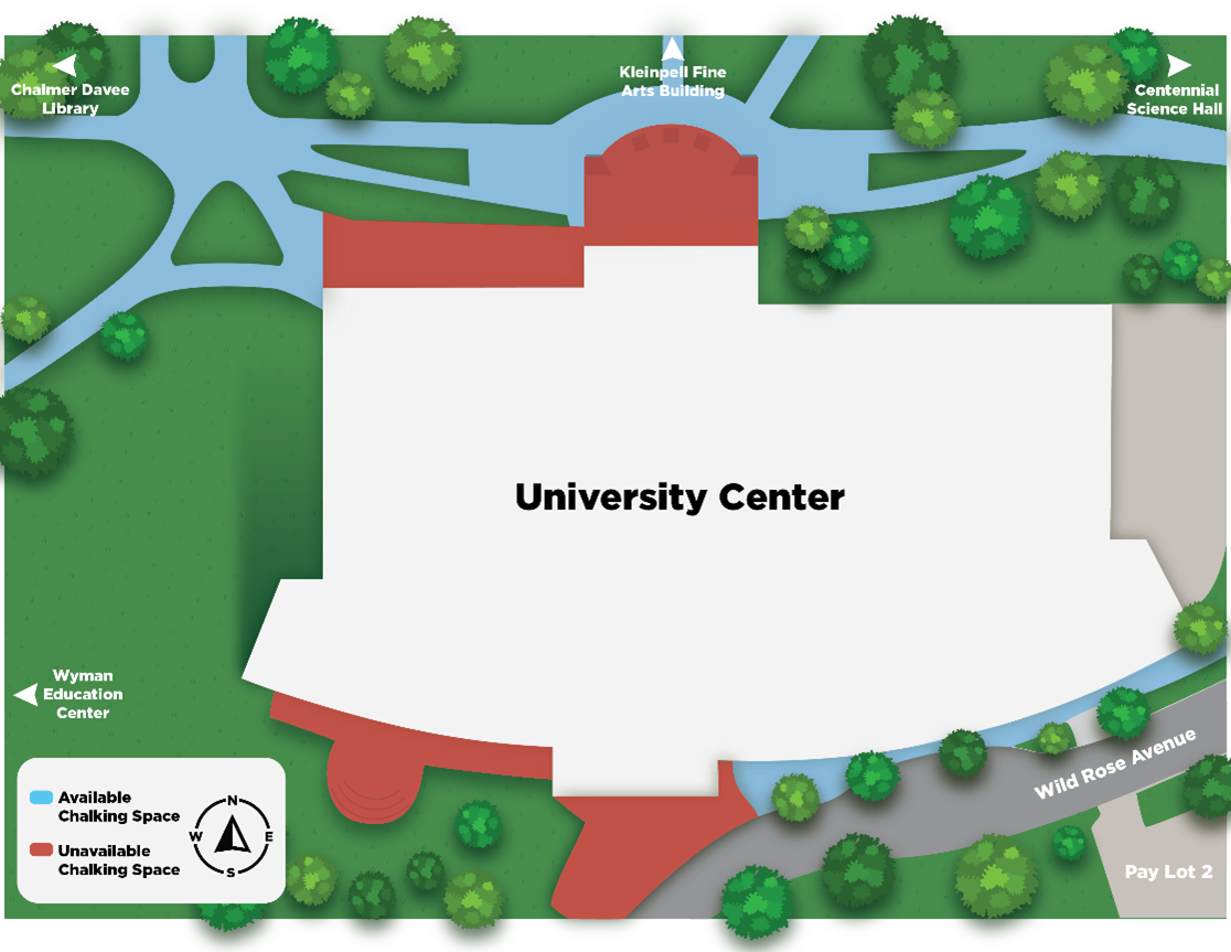 Outdoor spaces near University Center