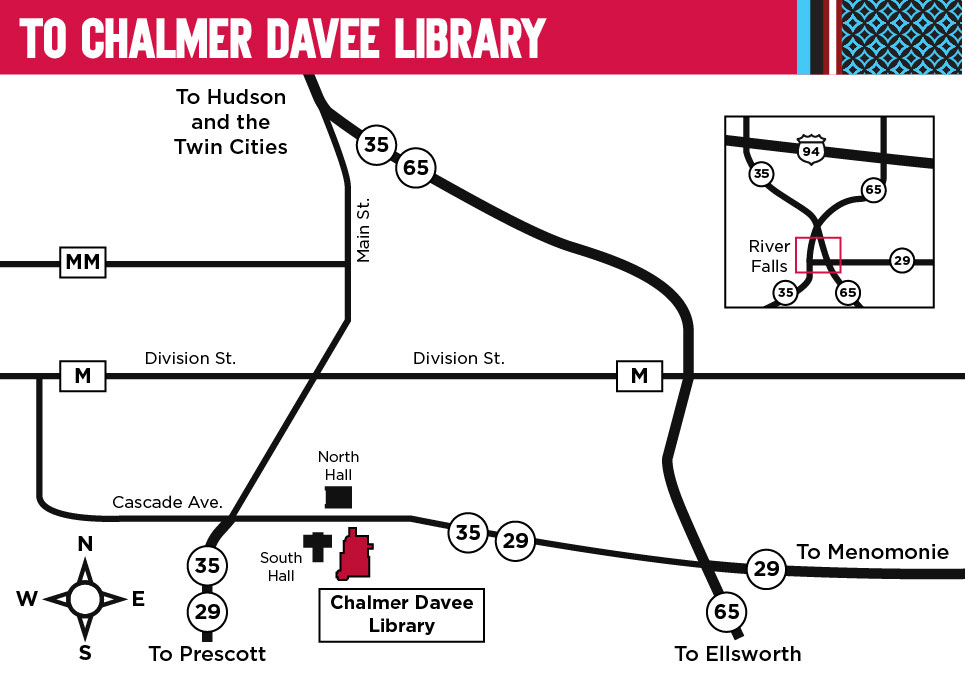 Map of directions to Chalmer Davee Library