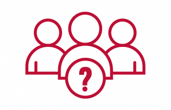 Icon of a group of people with a question mark