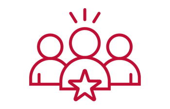 Icon of a person with a star in front of them