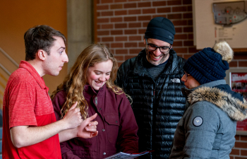 A student and their family attend Falcon Preview day