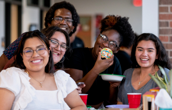 Students attend a Dia de los Muertos event in Rodli Hall