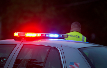 The top lights of a police car