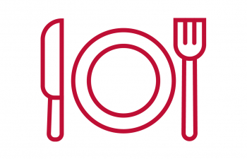 Icon of a plate, knife and fork