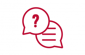 Icon of a question bubble with a reply answer