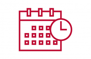 Icon with a calendar and clock