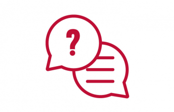 Icon of a question and answer speech bubble