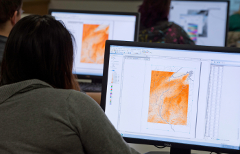 Computer screen showing GIS mapping