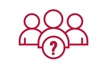 Icon of a group of people with a question mark