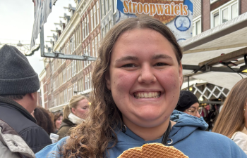 student holding snack