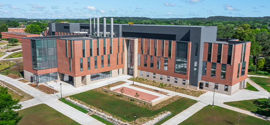 SE View of SciTech with patio space